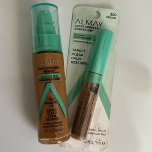 Almay Clear Complexion Bundle - Natural Tan Foundation and Medium Concealer